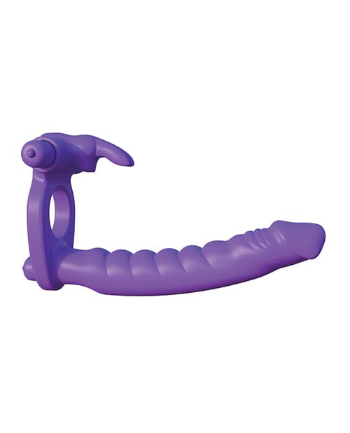 Pipedream Products Fantasy C-Ringz Silicone Double Pene Rabbit - Purple Penis Toys