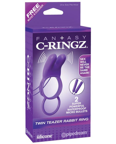 Pipedream Products Fantasy C-ringz Twin Teazer Rabbit Ring - Purple Penis Toys