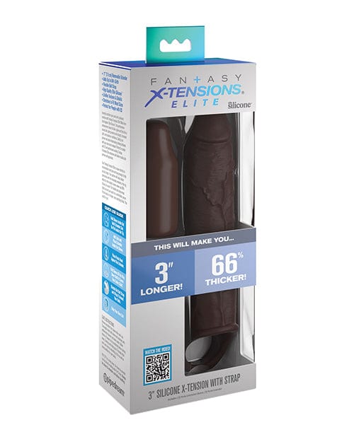 Pipedream Products Fantasy X-tensions Elite 7" Extension W-strap - Brown Penis Toys