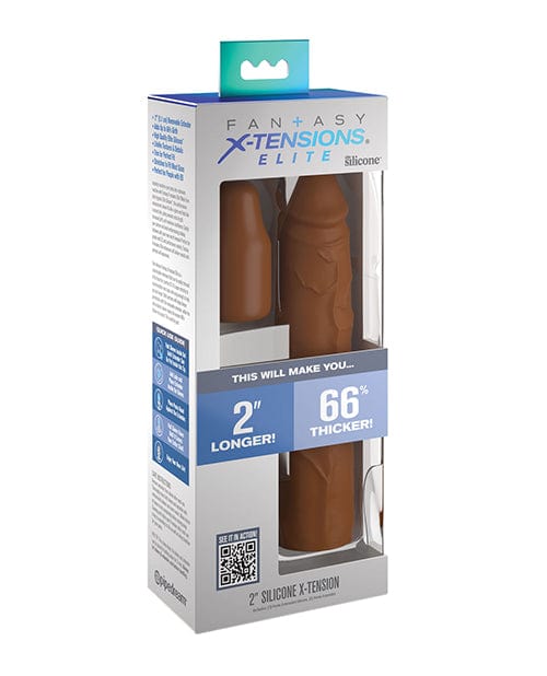 Pipedream Products Fantasy X-tensions Elite 8" Sleeve W/2" Plug Tan Penis Toys