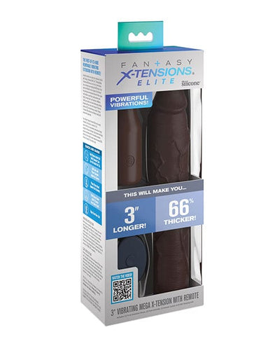 Pipedream Products Fantasy X-tensions Elite 9" Sleeve Vibrating 3" Plug W/remote Brown Penis Toys