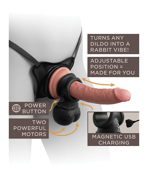 Pipedream Products King Cock Elite The Crown Jewels Vibrating Swinging Balls - Black Penis Toys