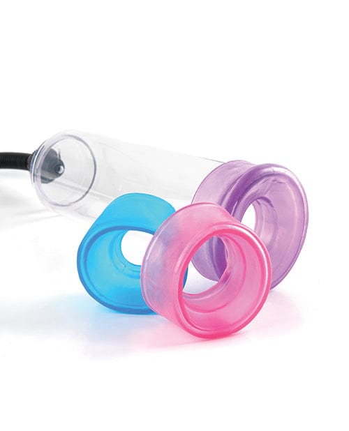 Pipedream Products Pump Worx Cock Trainer Pump System with 3 TPR Sleeves Penis Toys