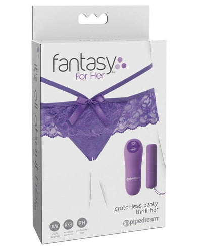 Pipedream Products Fantasy For Her Crotchless Panty Thrill Her - Purple Vibrators