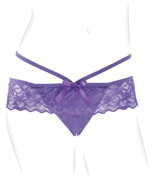 Pipedream Products Fantasy For Her Crotchless Panty Thrill Her - Purple Vibrators