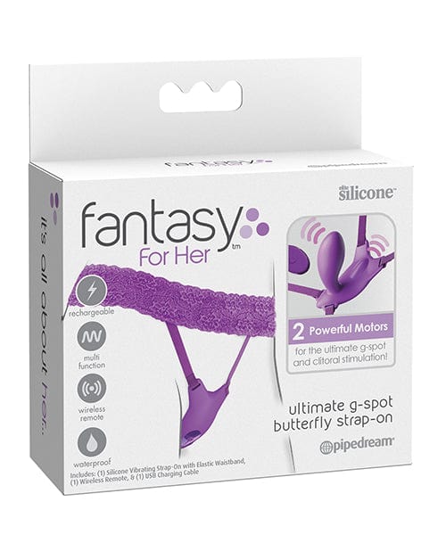 Pipedream Products Fantasy For Her Ultimate G-spot Butterfly Strap On - Purple Vibrators