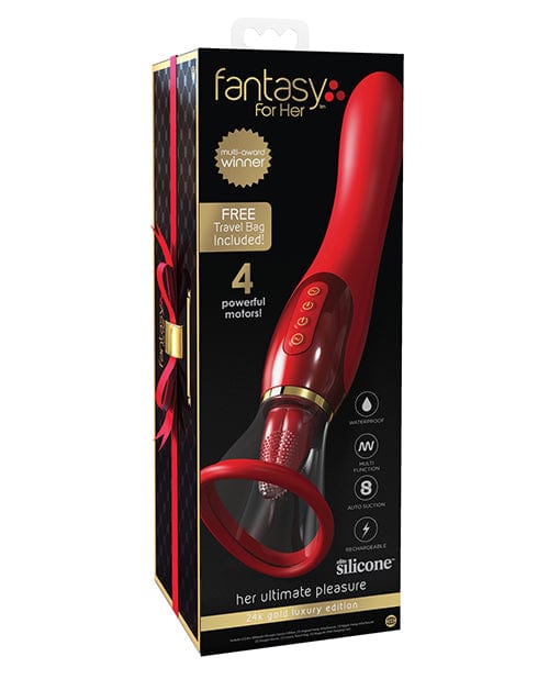 Fantasy For Her Ultimate Pleasure 24k Gold Seasonal Luxury Edition with Travel Bag Luxury Box - Red