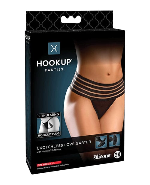 Pipedream Products Hookup Panties Crotchless Love Garter Small/Large Vibrators
