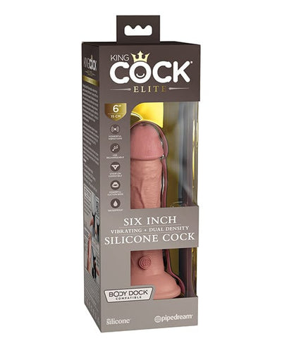 Pipedream Products King Cock Elite 6" Dual Density Vibrating Silicone Cock Light Vibrators