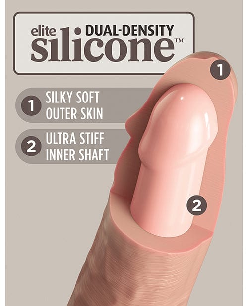 Pipedream Products King Cock Elite 7" Dual Density Vibrating Silicone Cock with Remote Vibrators