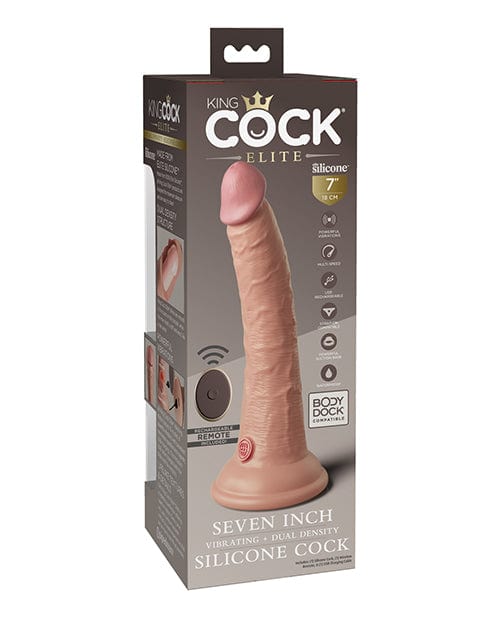 Pipedream Products King Cock Elite 7" Dual Density Vibrating Silicone Cock with Remote Vibrators