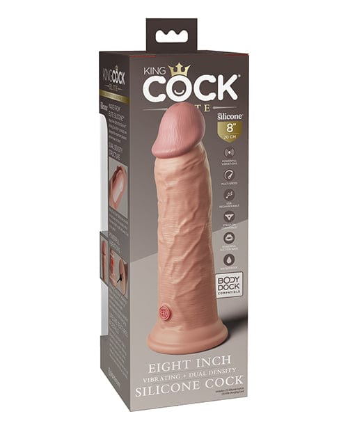 Pipedream Products King Cock Elite 8" Dual Density Vibrating Silicone Cock Vibrators