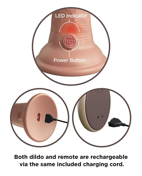 Pipedream Products King Cock Elite 9" Dual Density Vibrating Silicone Cock with Remote Vibrators