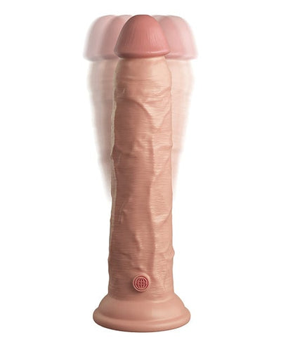 Pipedream Products King Cock Elite 9" Dual Density Vibrating Silicone Cock with Remote Vibrators