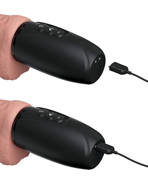 Pipedream Products King Cock Plus Thrusting, Warming &amp; Vibrating 6.5" Triple Threat Dong Vibrators