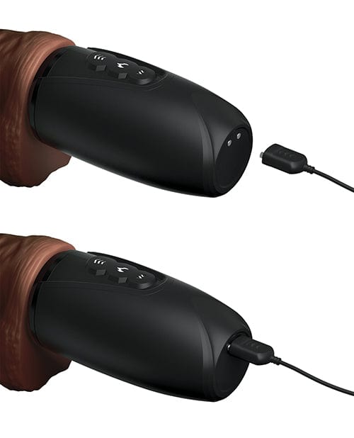 Pipedream Products King Cock Plus Thrusting, Warming &amp; Vibrating 7.5" Triple Threat Dong - Brown Vibrators