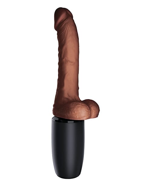 Pipedream Products King Cock Plus Thrusting, Warming &amp; Vibrating 7.5" Triple Threat Dong - Brown Vibrators