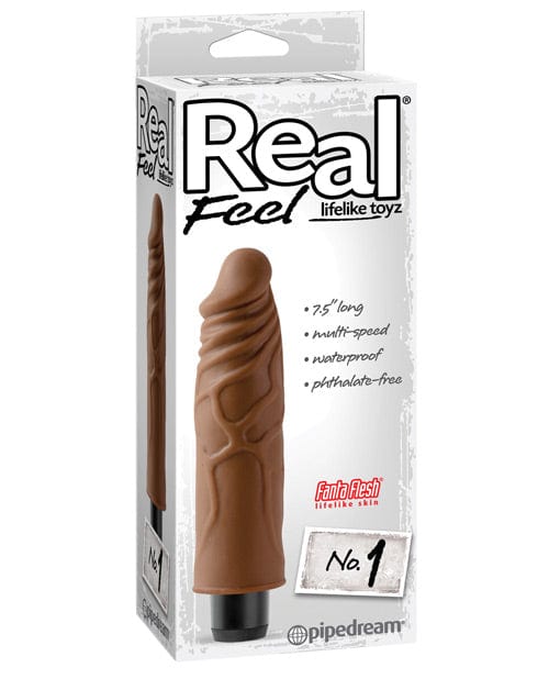 Pipedream Products Real Feel No. 1 Long - 7.5" Vibe Waterproof Brown Vibrators