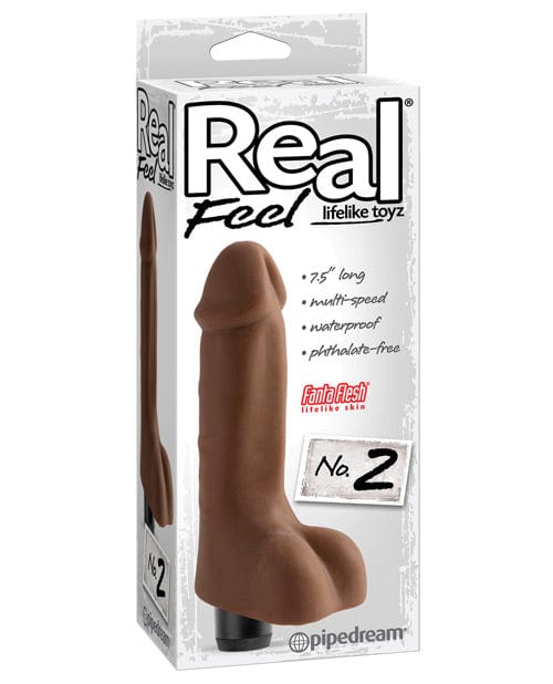 Pipedream Products Real Feel No.2 Long Vibe Waterproof Multispeed Brown / 8 inches Vibrators