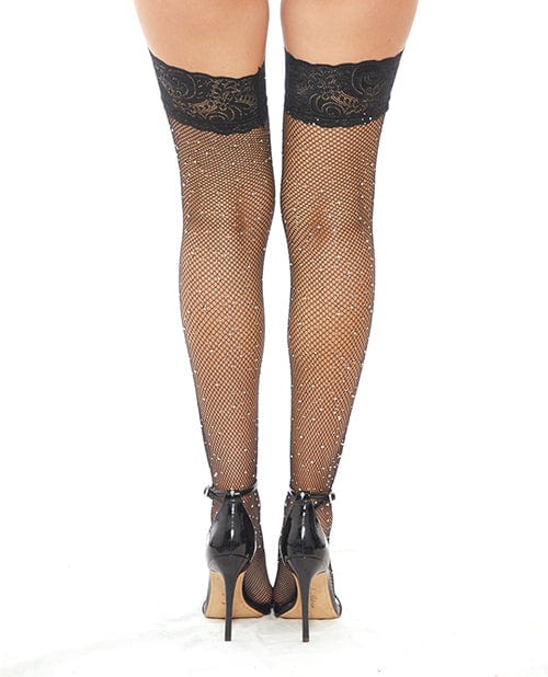 Popsi Lingerie Rhinestone Thigh High W/silicone O/s Lingerie &amp; Costumes