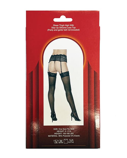 Popsi Lingerie Silicone Lace Top Thigh High Black O-s Lingerie &amp; Costumes
