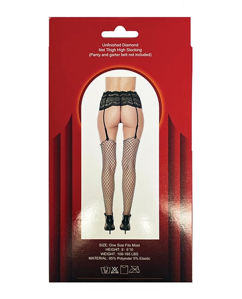 Popsi Lingerie Unfinished Diamond Net Thigh High Black O-s Lingerie &amp; Costumes