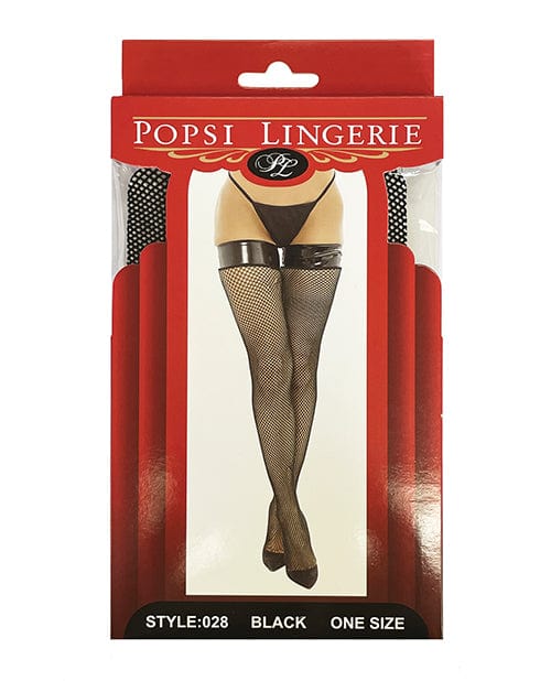 Popsi Lingerie Vinyl Top Fishnet Stocking O/s Lingerie &amp; Costumes
