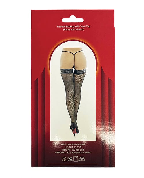 Popsi Lingerie Vinyl Top Fishnet Stocking O/s Lingerie &amp; Costumes