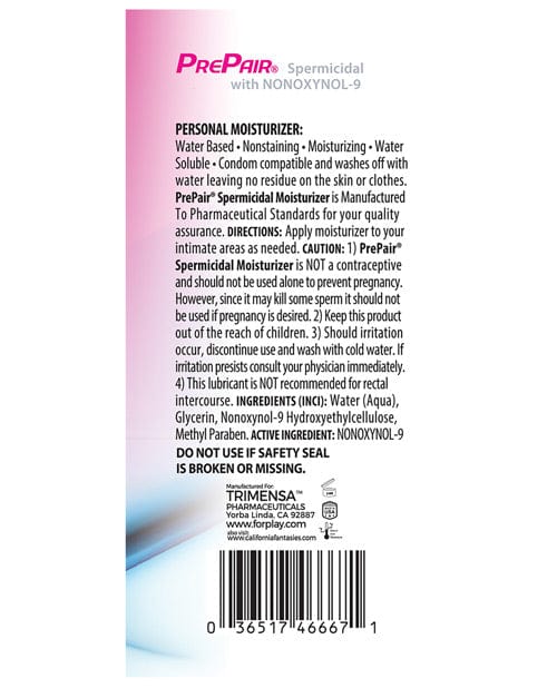 PrePair Spermicidal Lubricant
