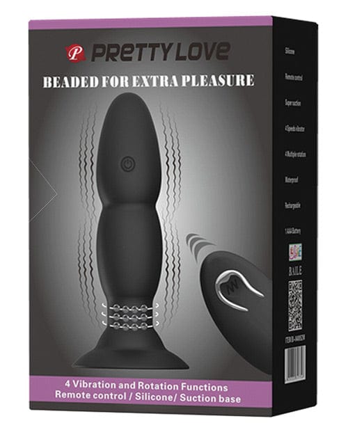 Pretty Love Pretty Love Remote Control Beaded Plug 4 Function - Black Anal Toys