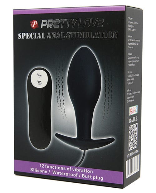 Pretty Love Pretty Love Vibrating Bulb Shaped Butt Plug - Black Anal Toys