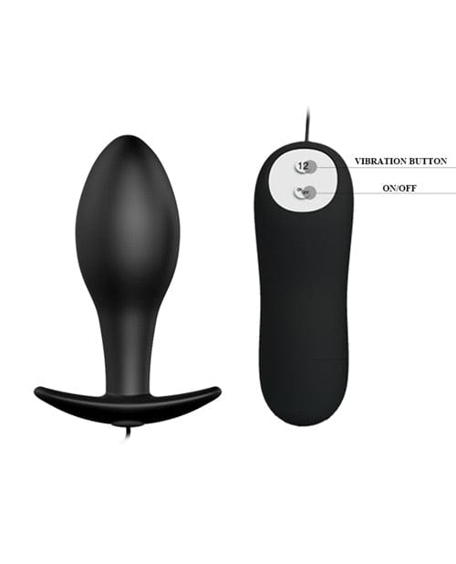 Pretty Love Pretty Love Vibrating Bulb Shaped Butt Plug - Black Anal Toys