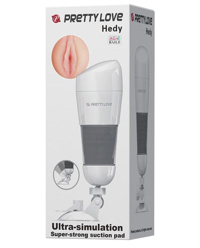 Pretty Love Pretty Love Hedy Suction Pad Stroker with Bullet - White Penis Toys
