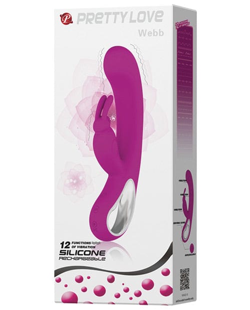 Pretty Love Webb Bunny Ears Rabbit with Handle 12 Function - Fuchsia