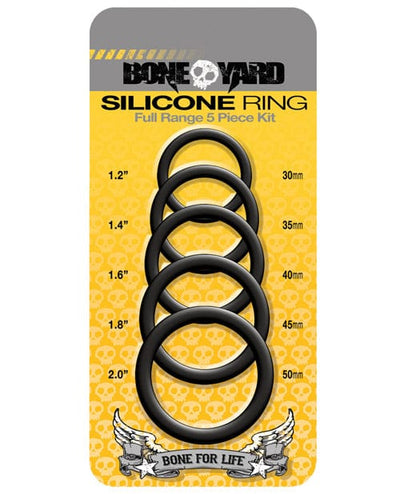 Rascal Video Boneyard 5 Piece Silicone Ring Kit Black Penis Toys