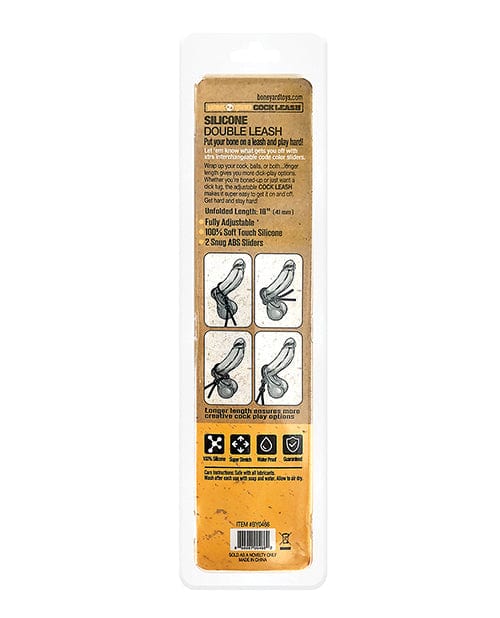 Rascal Video Boneyard Double Cock Leash - Black Penis Toys