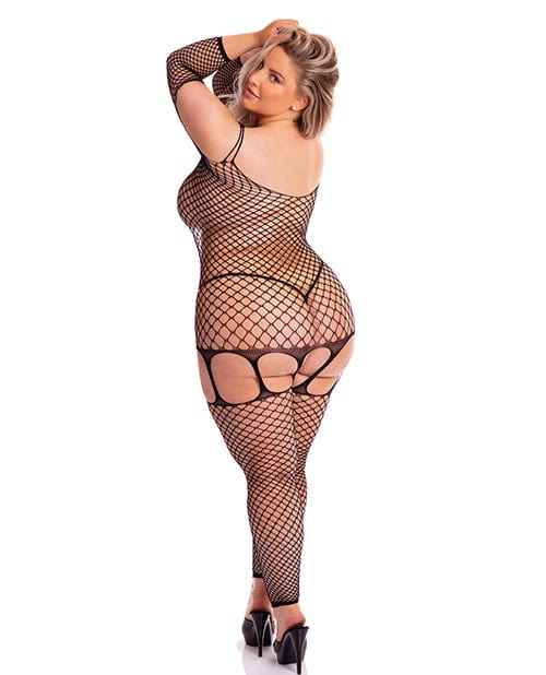 Rene Rofe Pink Lipstick In My Head Net Bodystocking Lingerie &amp; Costumes