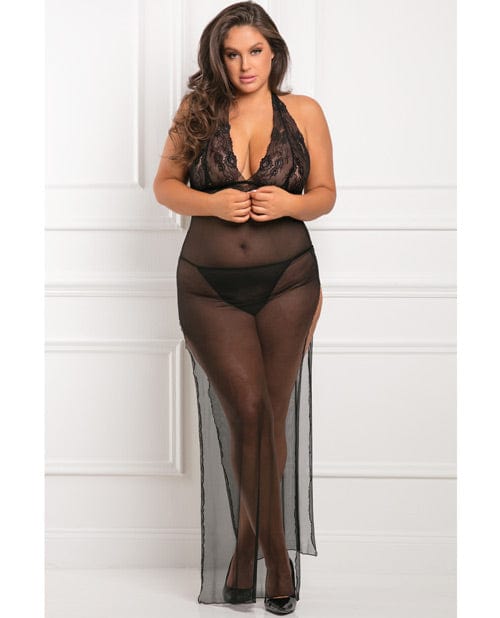 Rene Rofe Rene Rofe All Out 2 Piece Gown Set Black 1x-2x Lingerie & Costumes