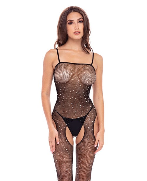 Rene Rofe Rene Rofe Sparkle Crotchless Bodystocking Red Black Lingerie &amp; Costumes