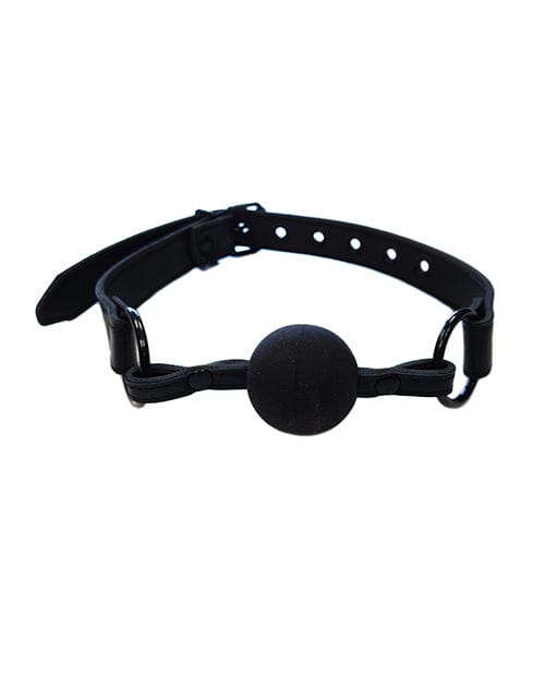 Rouge Group Ltd Rouge Leather Ball Gag - Black With Black Kink &amp; BDSM