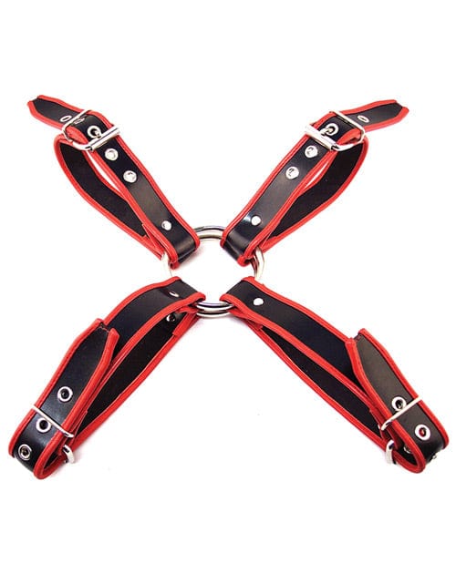 Rouge Rouge Chest Harness Large - Black-Red Kink &amp; BDSM