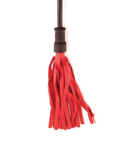 Rouge Rouge Leather Riding Crop with Rounded Wooden Handle Kink & BDSM