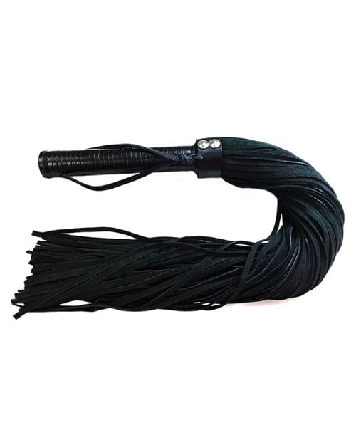Rouge Suede Flogger with Leather Handle - Black