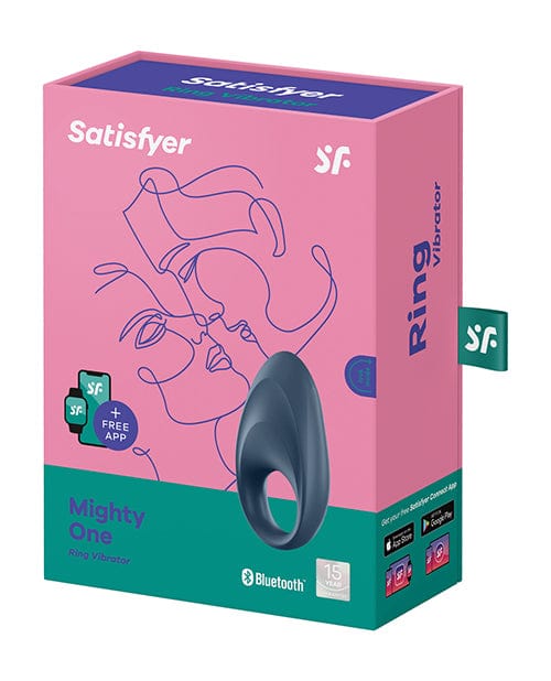 Satisfyer Satisfyer Mighty One Ring with App - Blue Penis Toys