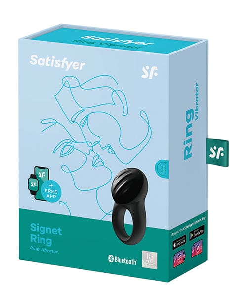 Satisfyer Satisfyer Signet Ring with Bluetooth App - Blue Penis Toys