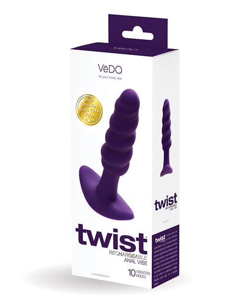 Savvy Co. Vedo Twist Rechargeable Anal Plug Purple Anal Toys