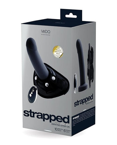 Savvy Co. VeDO Strapped Rechargeable Vibrating Strap On Just Black Dildos