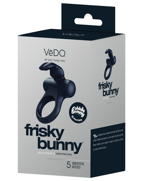 Savvy Co. VeDO Frisky Bunny Rechargeable Vibrating Ring Black Pearl Vibrators
