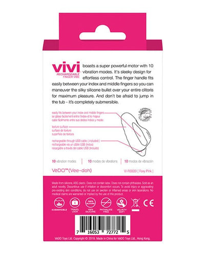 Savvy Co. VeDO Vivi Rechargeable Finger Vibe Foxy Pink Vibrators