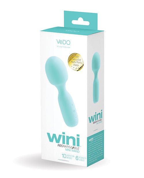 Savvy Co. VeDO Wini Rechargeable Mini Wand Tease Me Turquoise Vibrators